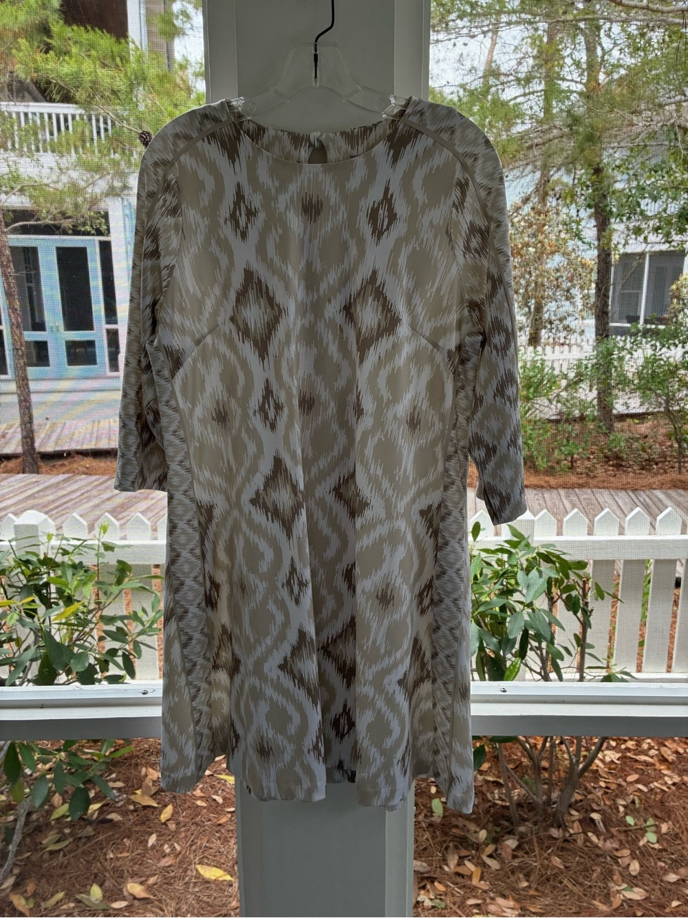 Gretchen Scott Designs Neutral Beige Ikat Tunic